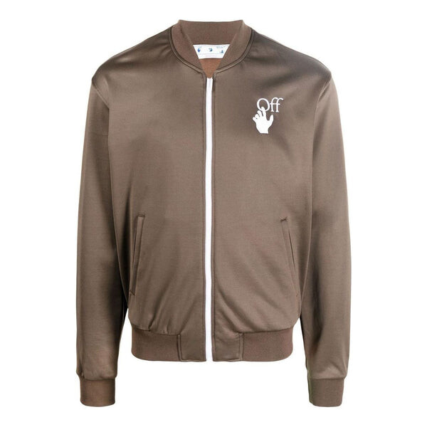 

Куртка Men's OFF-WHITE Solid Color Logo Printing Zipper Jacket, белый