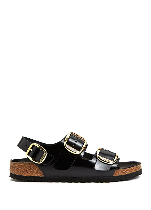 

Черные женские тапочки milano с большой пряжкой Birkenstock