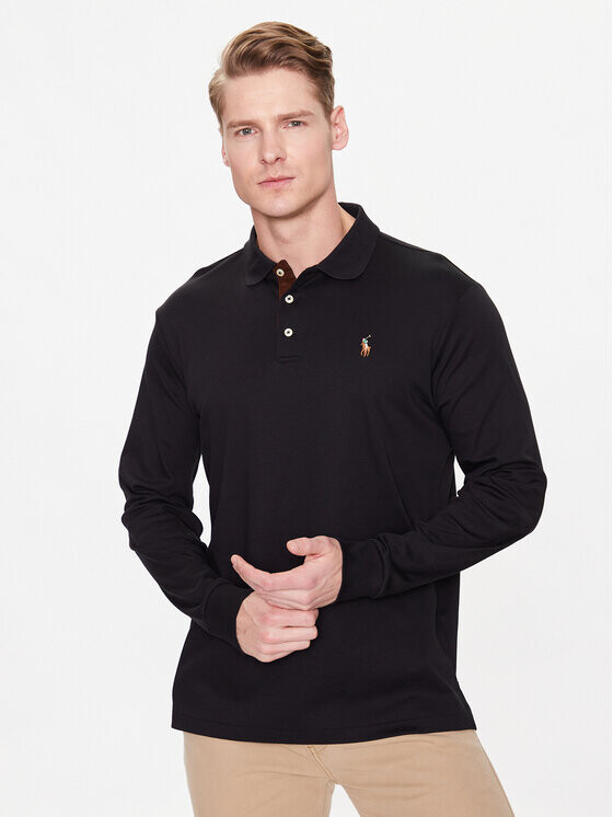 

Рубашка-поло узкого кроя Polo Ralph Lauren, черный