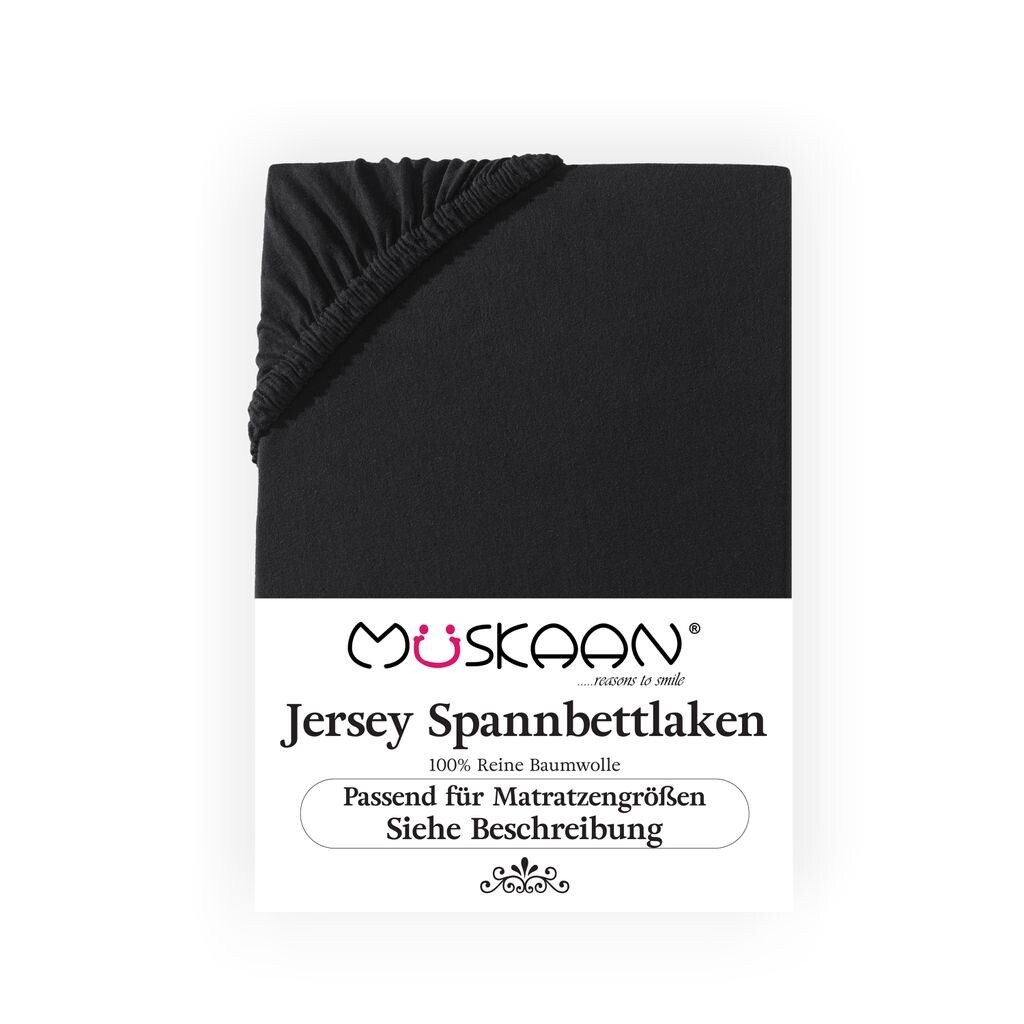 

Простыня Müskaan Jersey 180x200 - 200x220 черная для кроватей с пружинными матрасами и простыней для водяных кроватей 100% хлопок