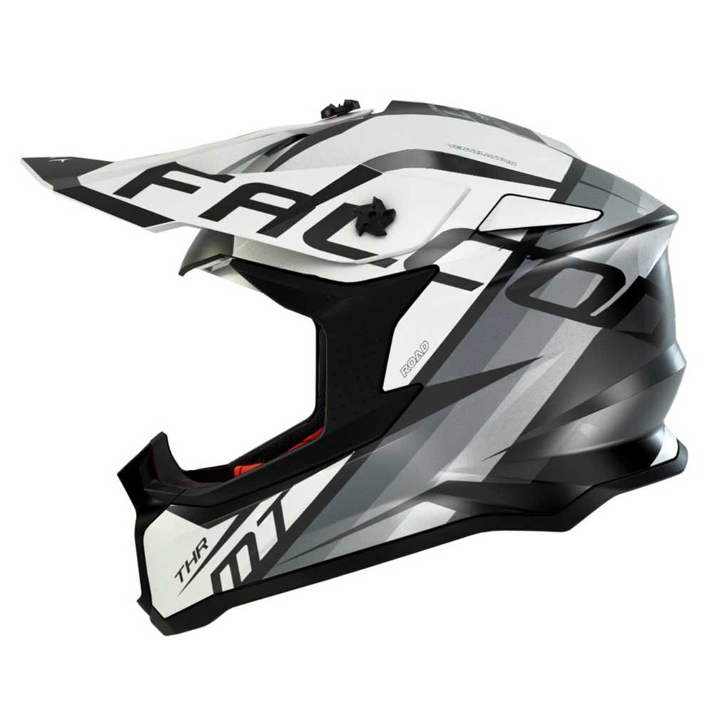 цена Шлем для мотокросса MT Helmets Falcon THR, белый