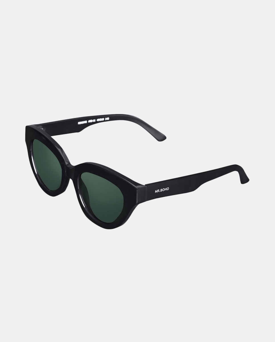 цена Женские солнцезащитные очки Mr. Boho в оправе «кошачий глаз» из черного ацетата Mr. Boho, черный