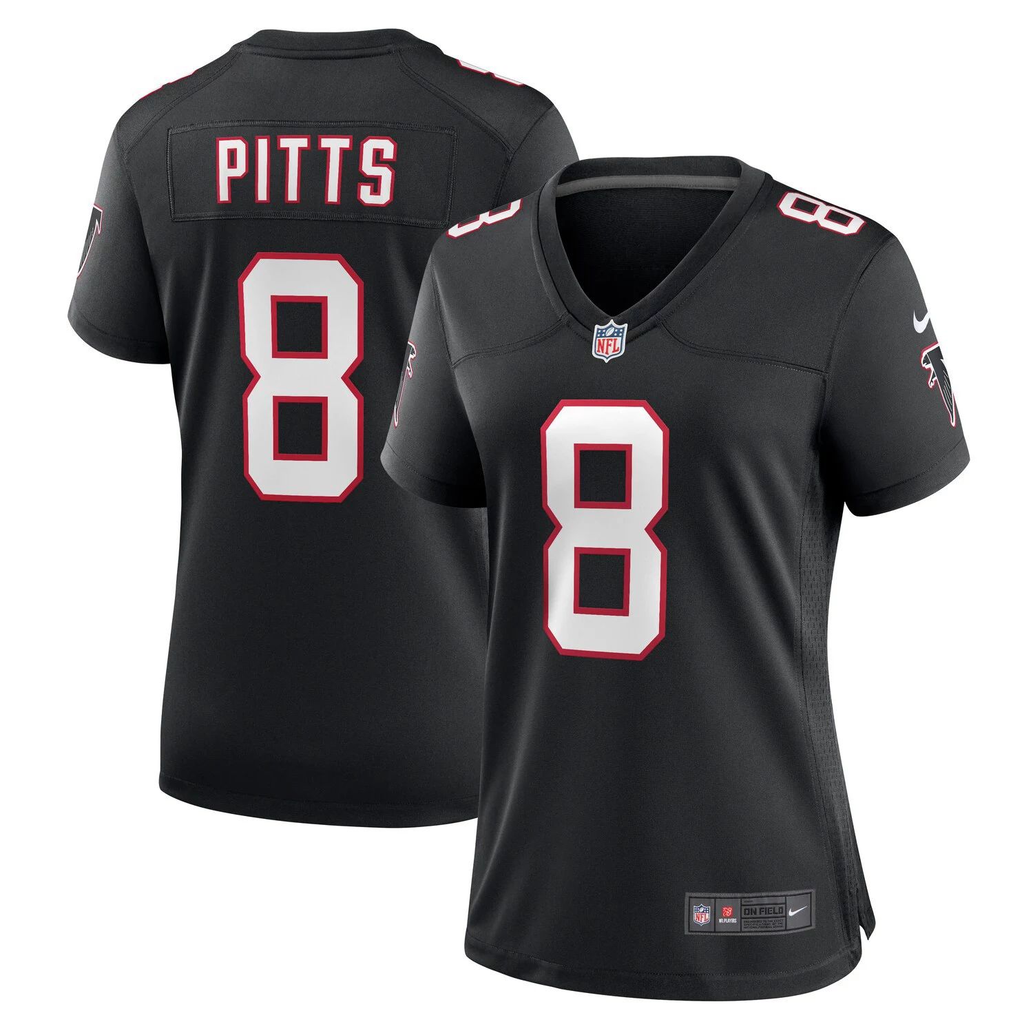 цена Женское джерси Nike Kyle Pitts Black Atlanta Falcons Game Джерси Nike