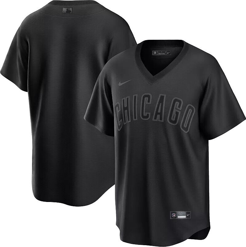 

Мужские черные пустые джерси Nike Chicago Cubs Cool Base