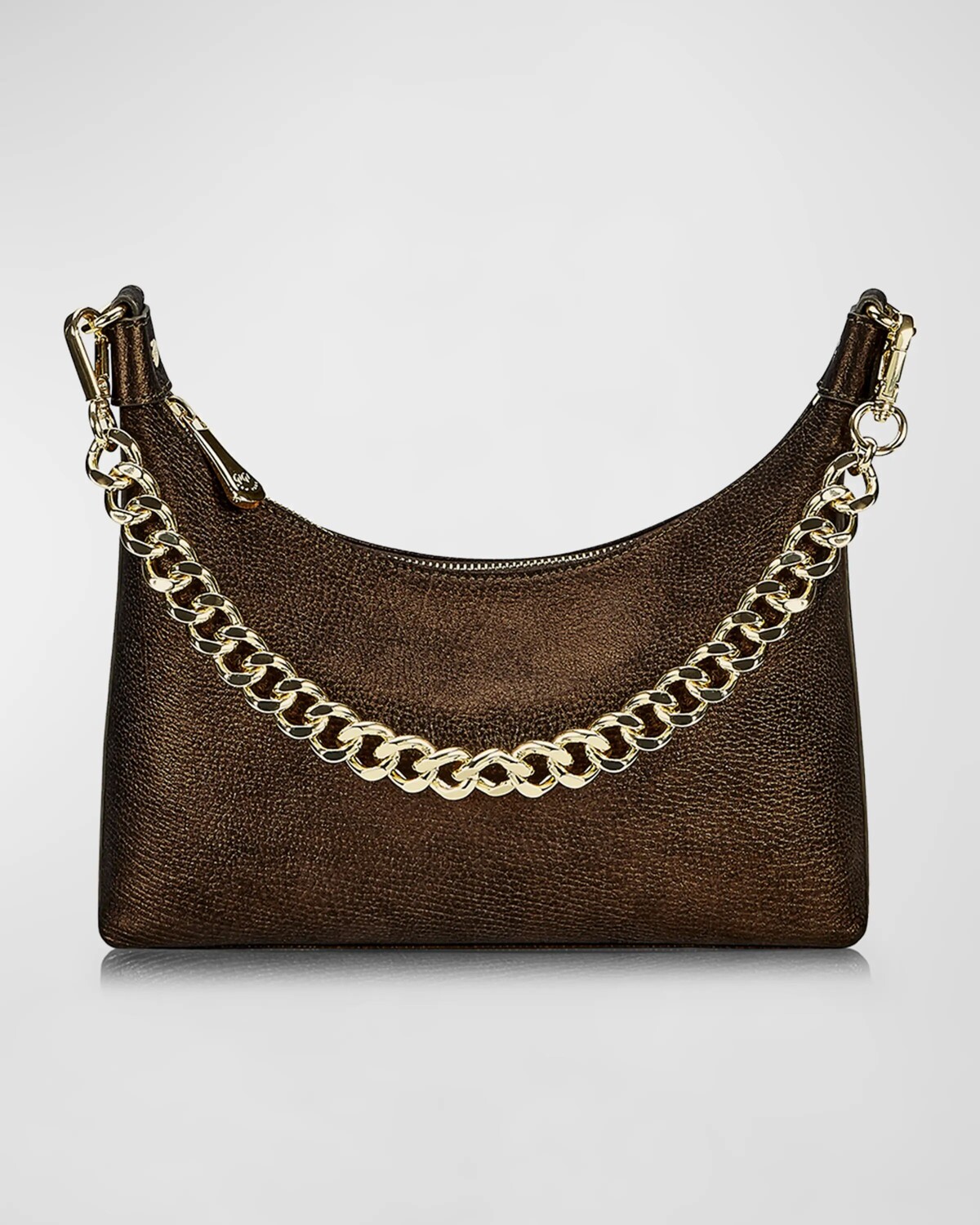

Кожаная сумка через плечо Blake цвета металлик Gigi New York, цвет Antique Gold