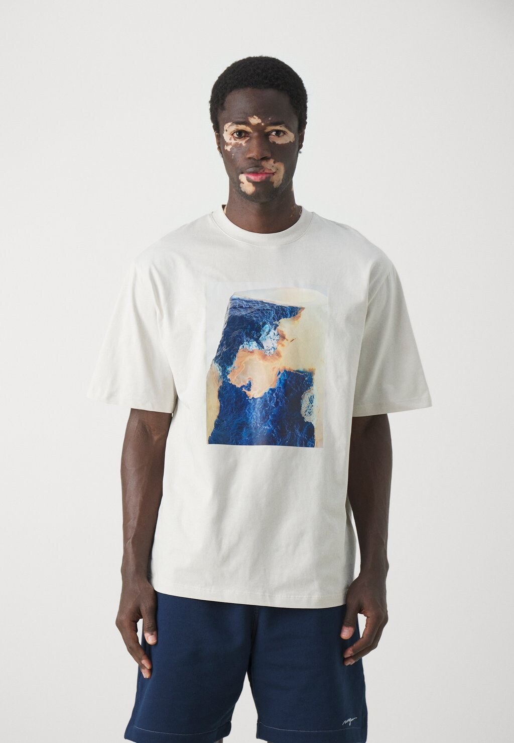 

Футболка с принтом MSGM, ледяной серый