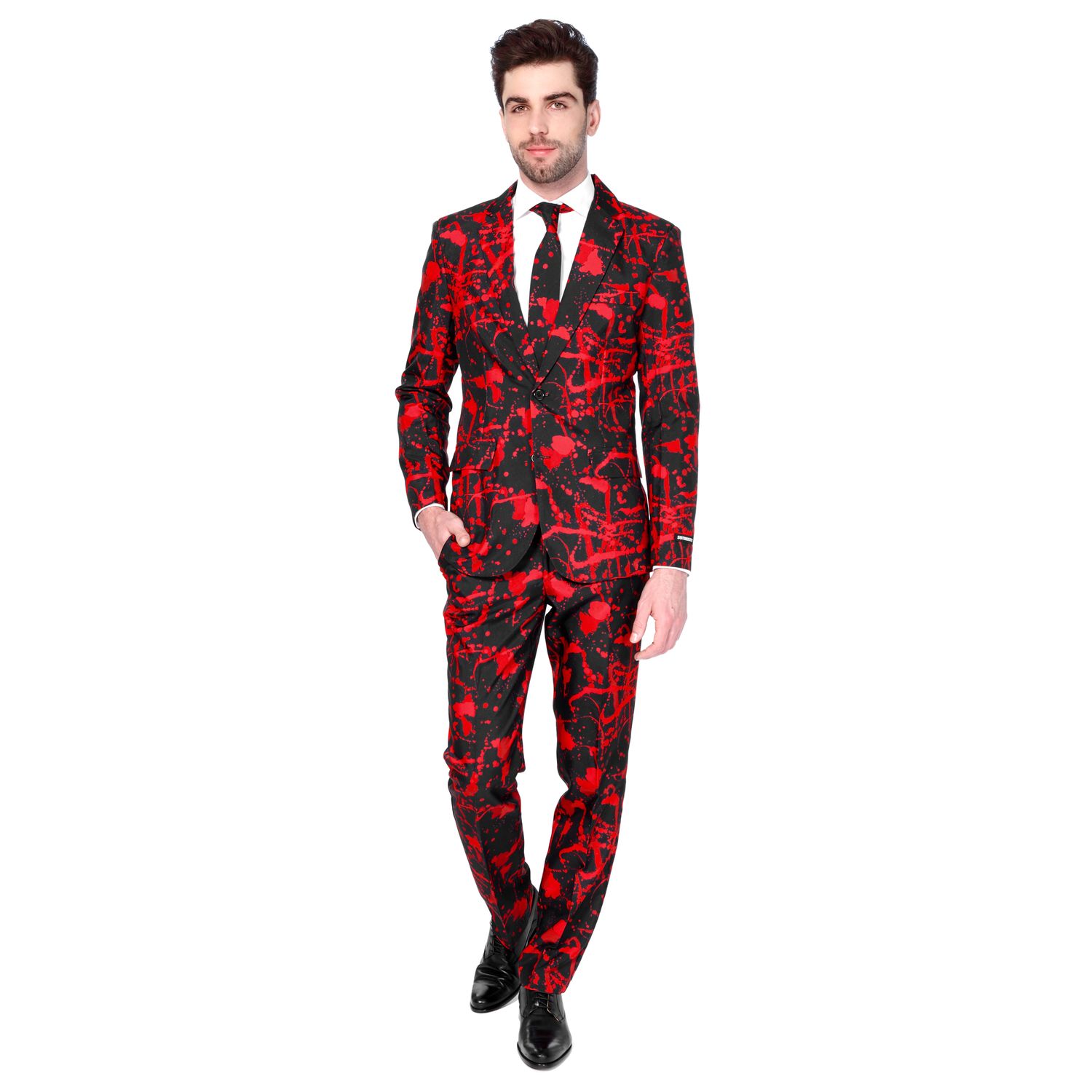 Мужской облегающий костюм и галстук для Хэллоуина Suitmeister, черный цена и фото
