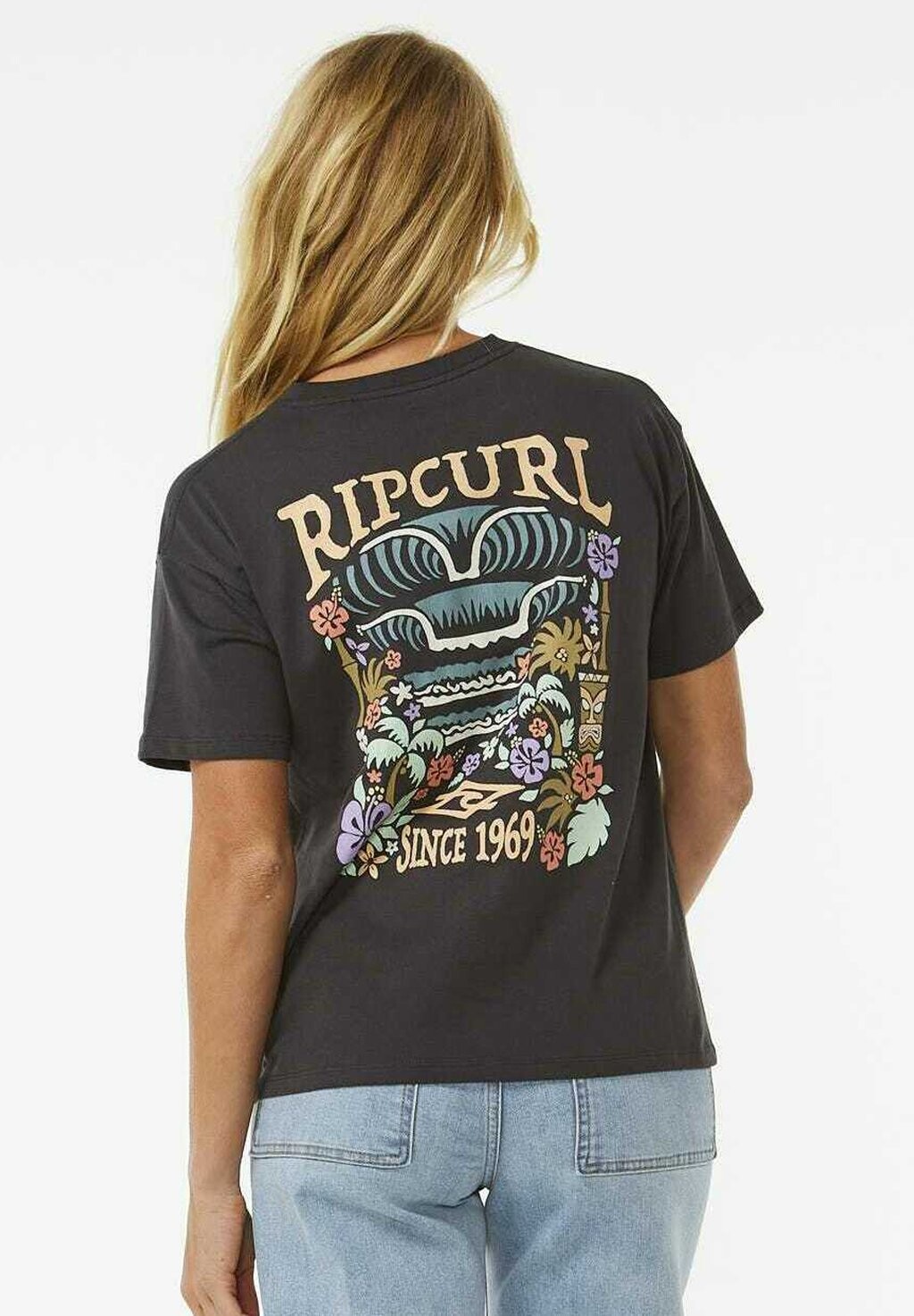 

Футболка с принтом TIKI TROPICS RELAXED Rip Curl, цвет washed black