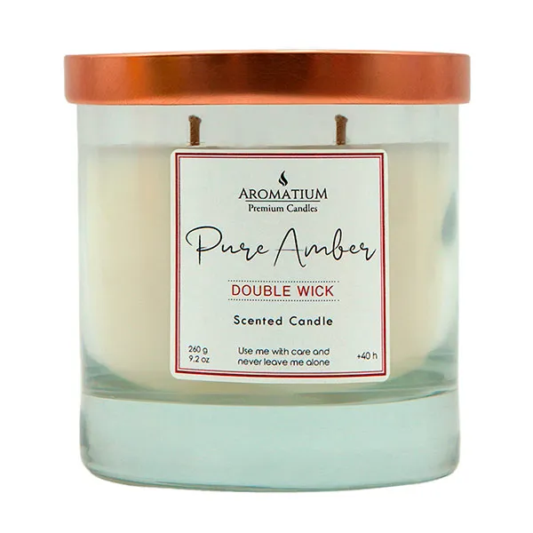

Ароматическая свеча Premium Candles Pure Amber Double Wick Aromatium, 260 g
