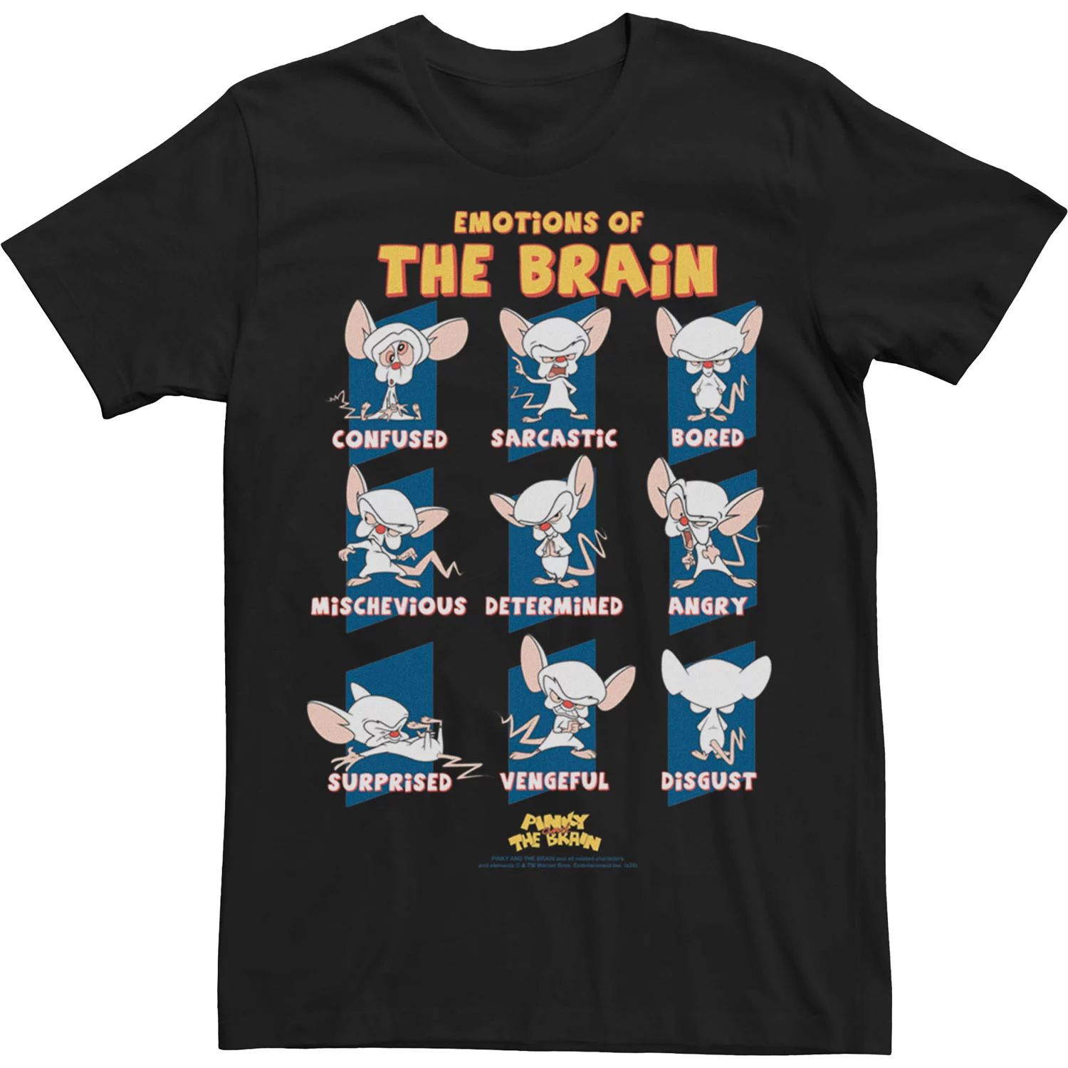 Мужская футболка с плакатом Pinky & The Brain The Brain Emotions Licensed Character