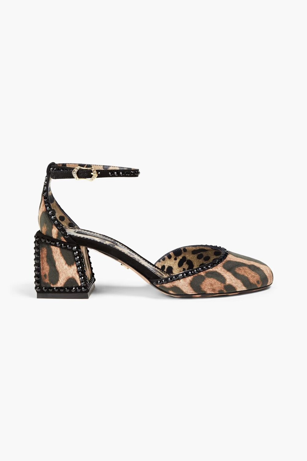 

Бархатные туфли с леопардовым принтом и кристаллами Dolce & Gabbana, цвет Animal print