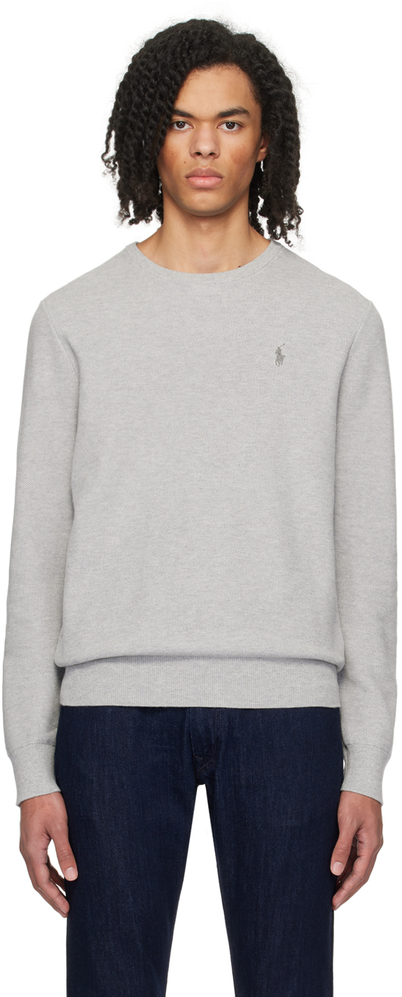 Серый фактурный свитер Polo Ralph Lauren
