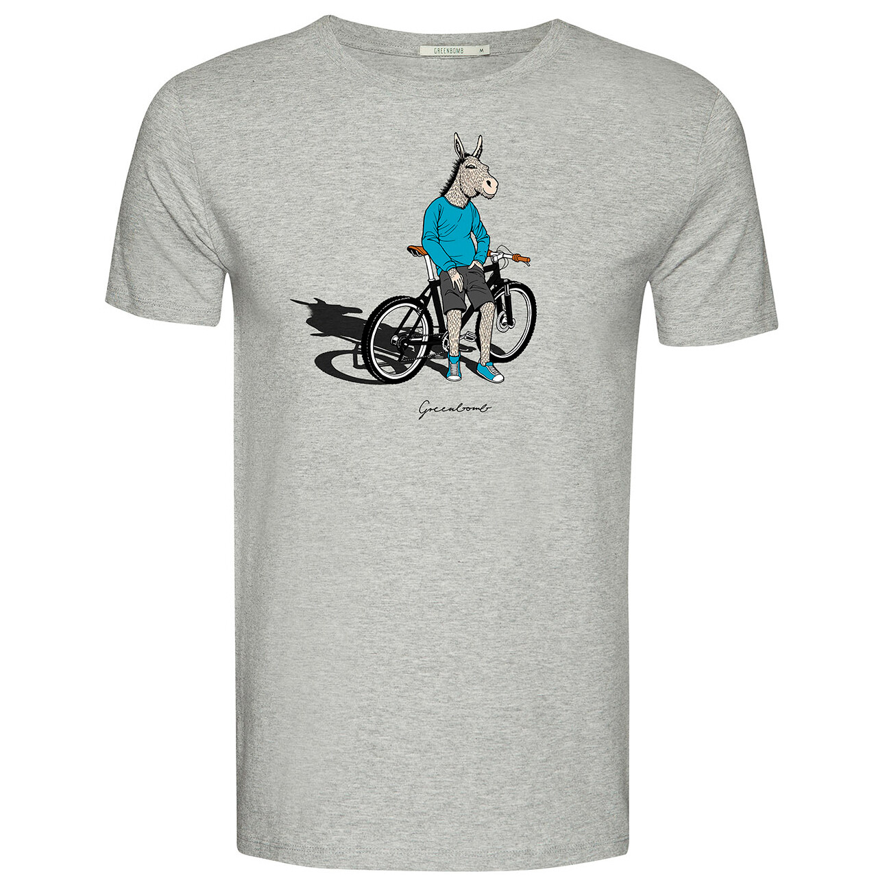 Футболка Greenbomb Animal Donkey Bike Guide s, цвет Heather Grey