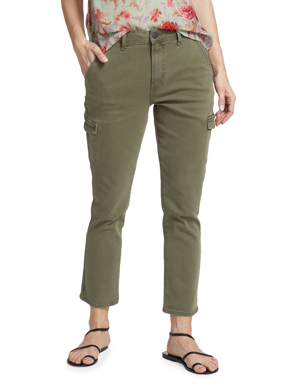 Узкие прямые укороченные брюки Jolie Twill Paige, зеленый – заказать из-заграницы с доставкой в «CDEK.Shopping»