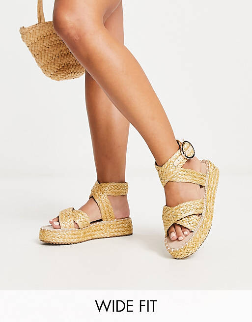 

Натуральные эспадрильи из рафии ASOS DESIGN Wide Fit Journey