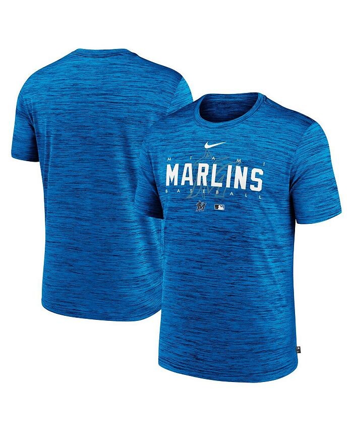 

Мужская синяя футболка Miami Marlins Authentic Collection Velocity Performance Practice Practice Nike, синий