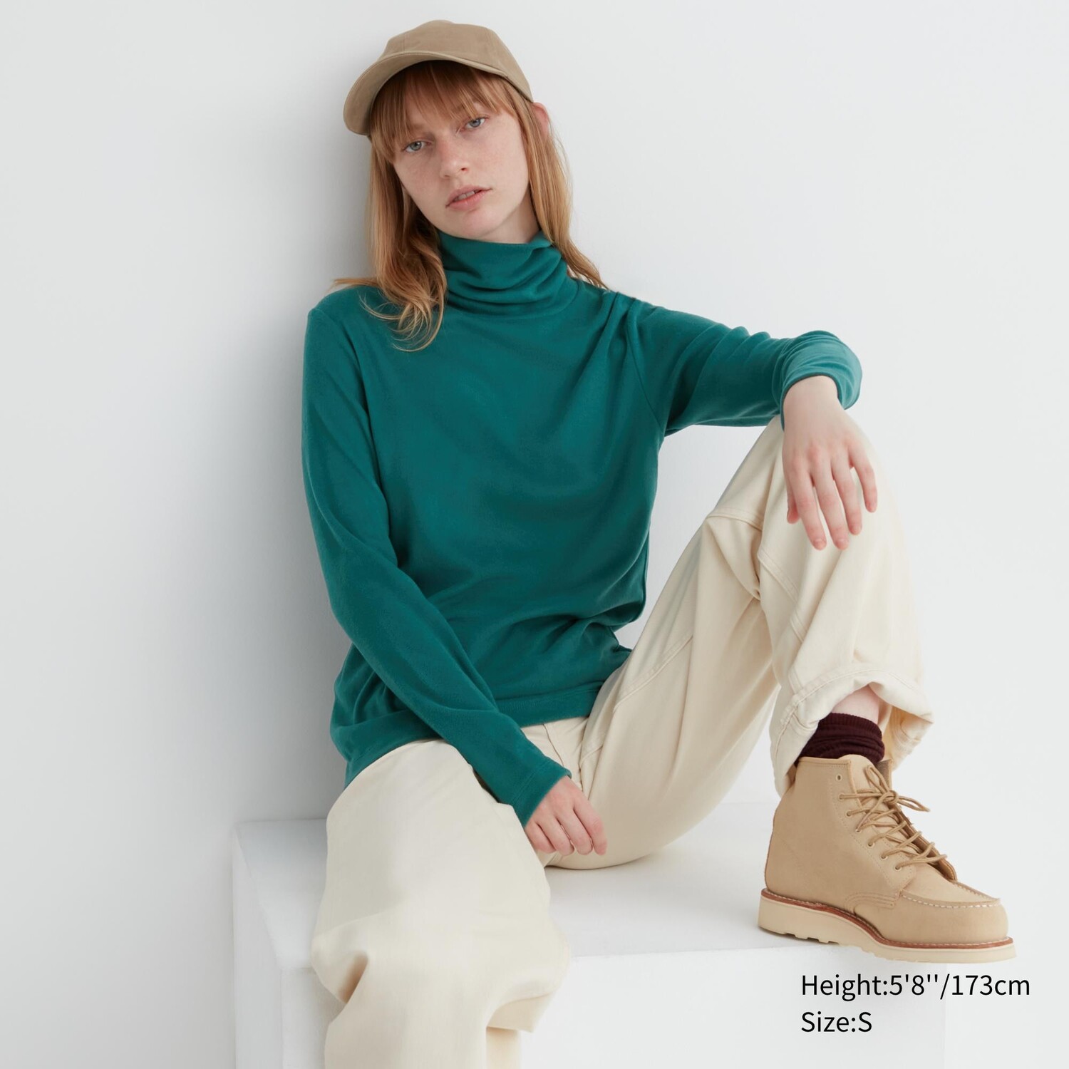 

HEATTECH Флисовая водолазка с длинными рукавами и термобельем Uniqlo, зеленый
