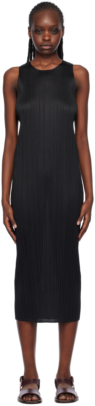 

Черное платье-миди Basics Pleats Please Issey Miyake, Черный
