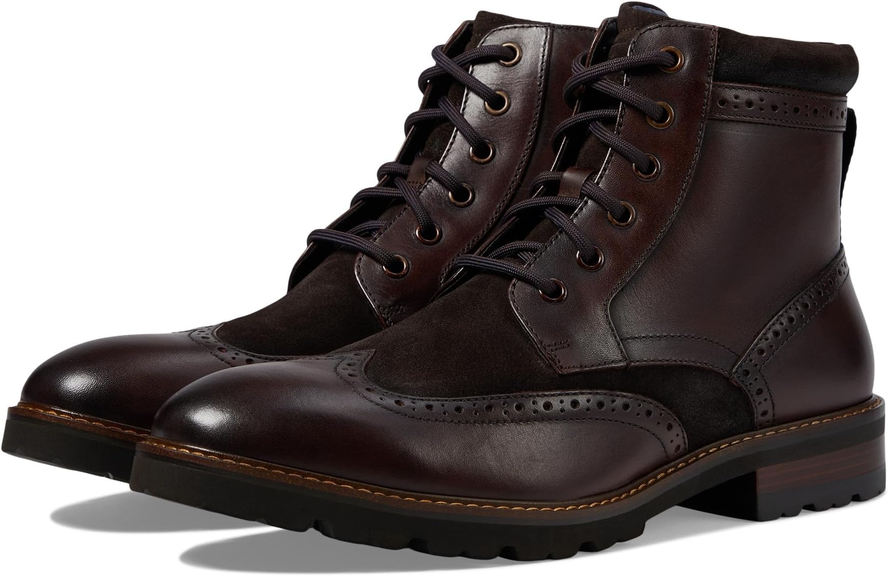ботинки на шнуровке tommy jeans short lace up boot коричневый черный Ботинки на шнуровке Renegade Wing Tip Lace-Up Boot Florsheim, коричневый