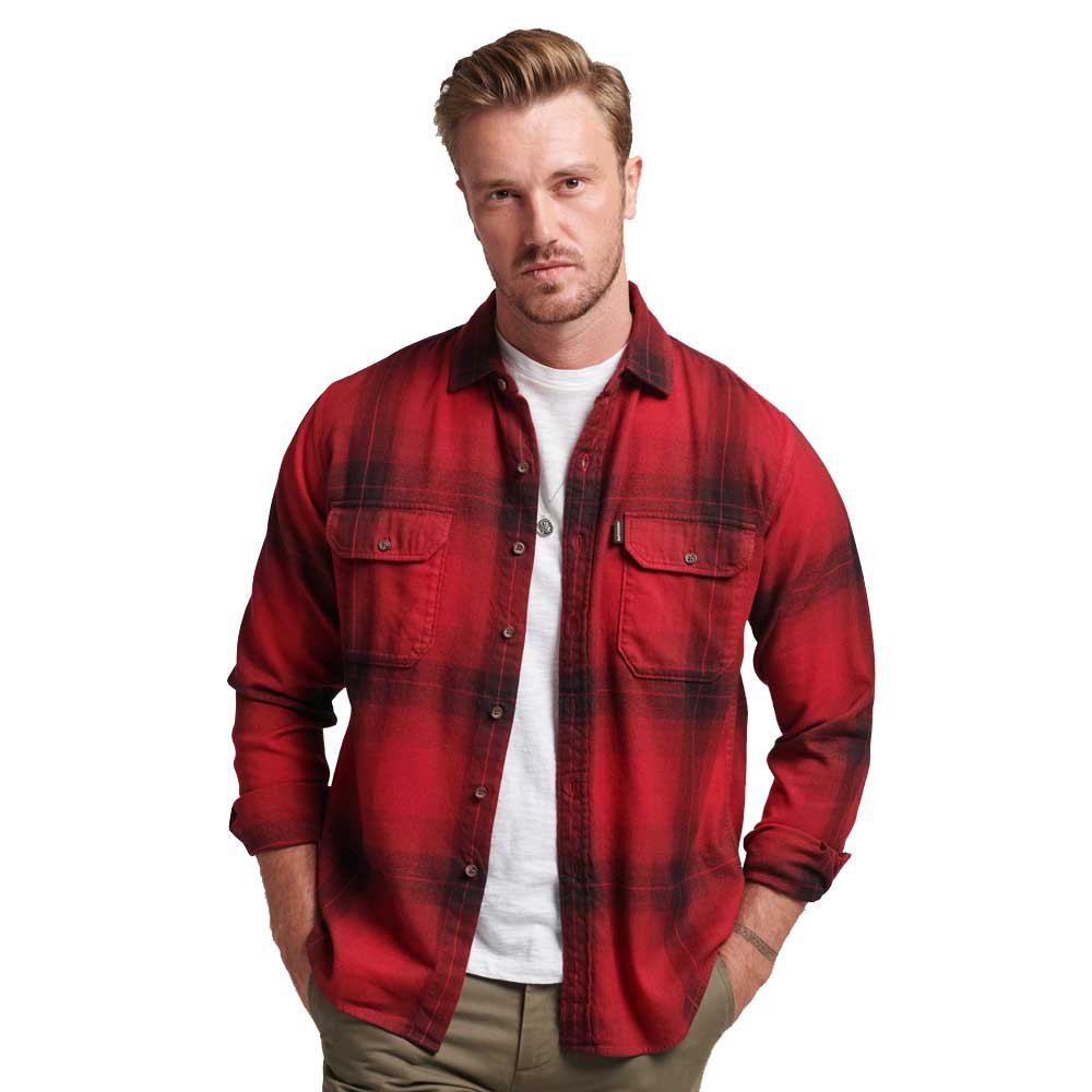 Рубашка Superdry Vintage Check Flannel, красный рубашка oversized utility check over superdry красный