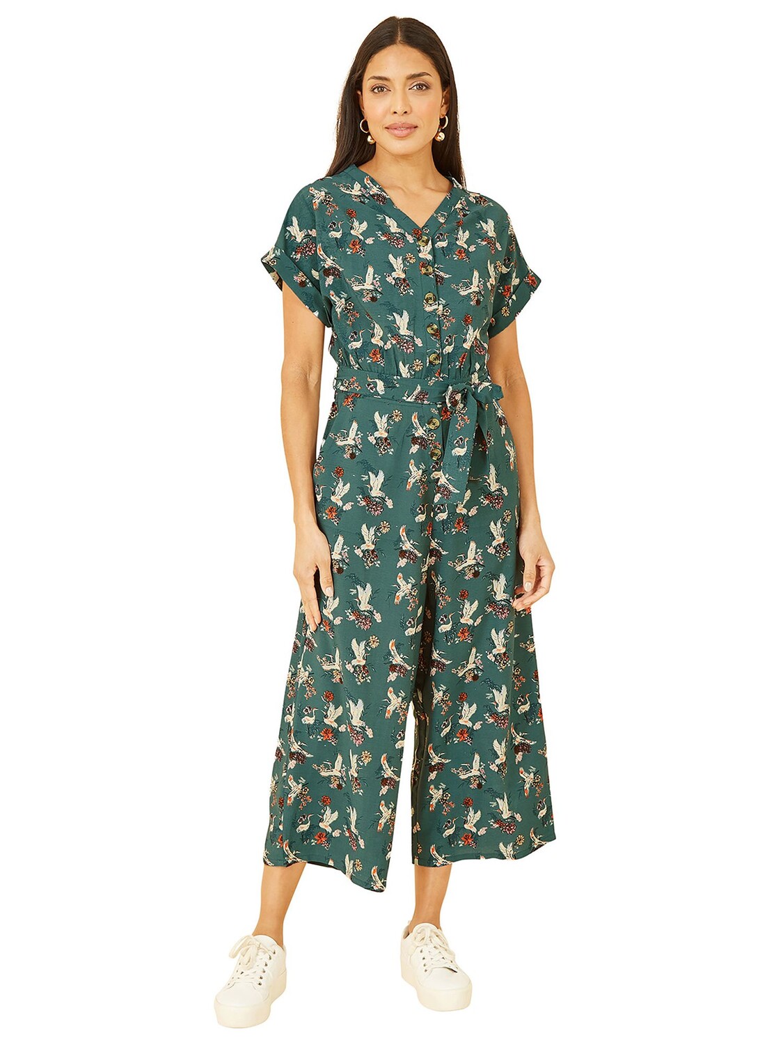 

Yumi Crane Print Комбинезон-кюлот, Бирюзовый
