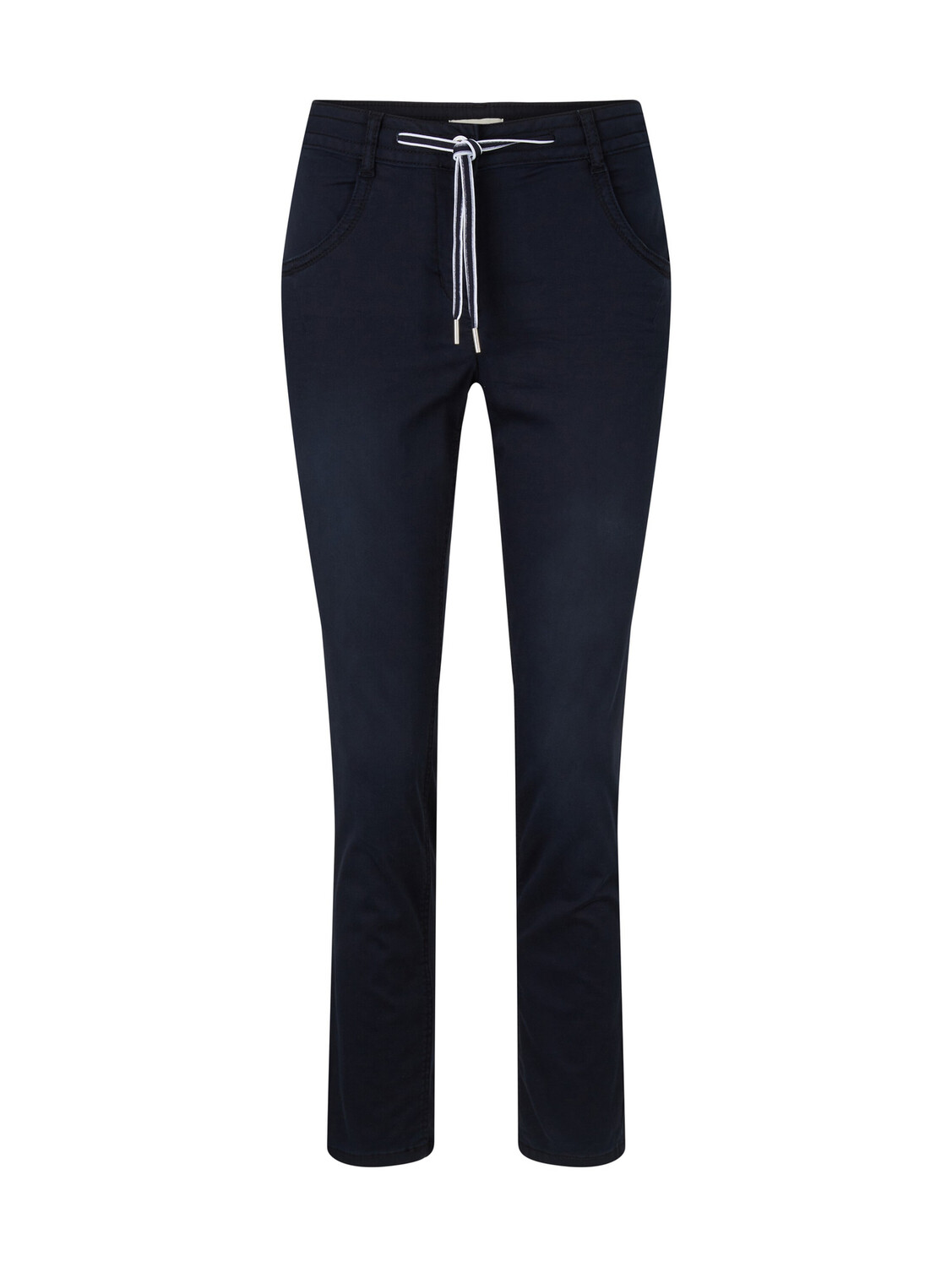 

Брюки Tom Tailor Tapered Relaxed Stoffhose Stretch Tunnelzug Denim Jeans, темно-синий