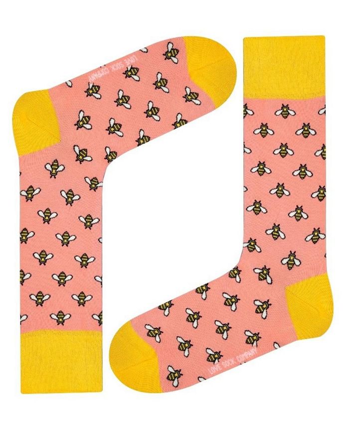 Мужские носки с изображением пчелы Love Sock Company, розовый женские носки tiger из органического хлопка love sock company коричневый