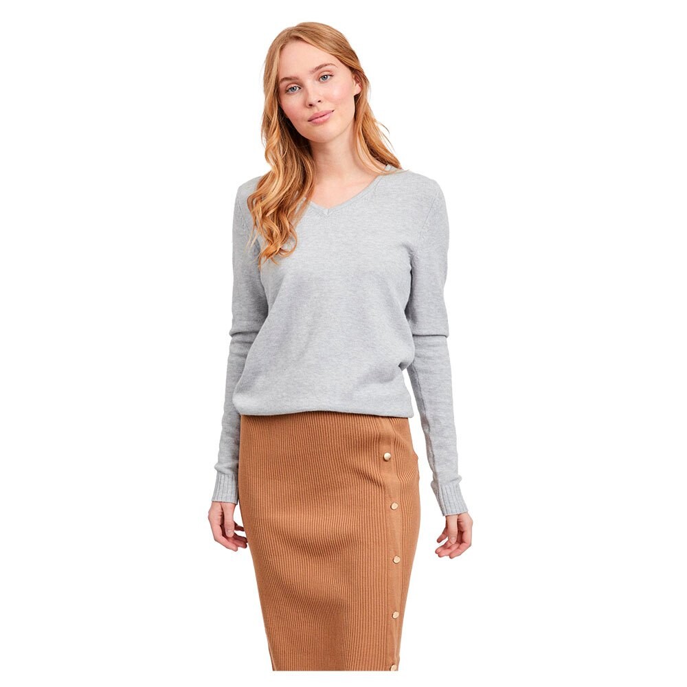 

Свитер Vila Ril Long Sleeve V Neck, серый