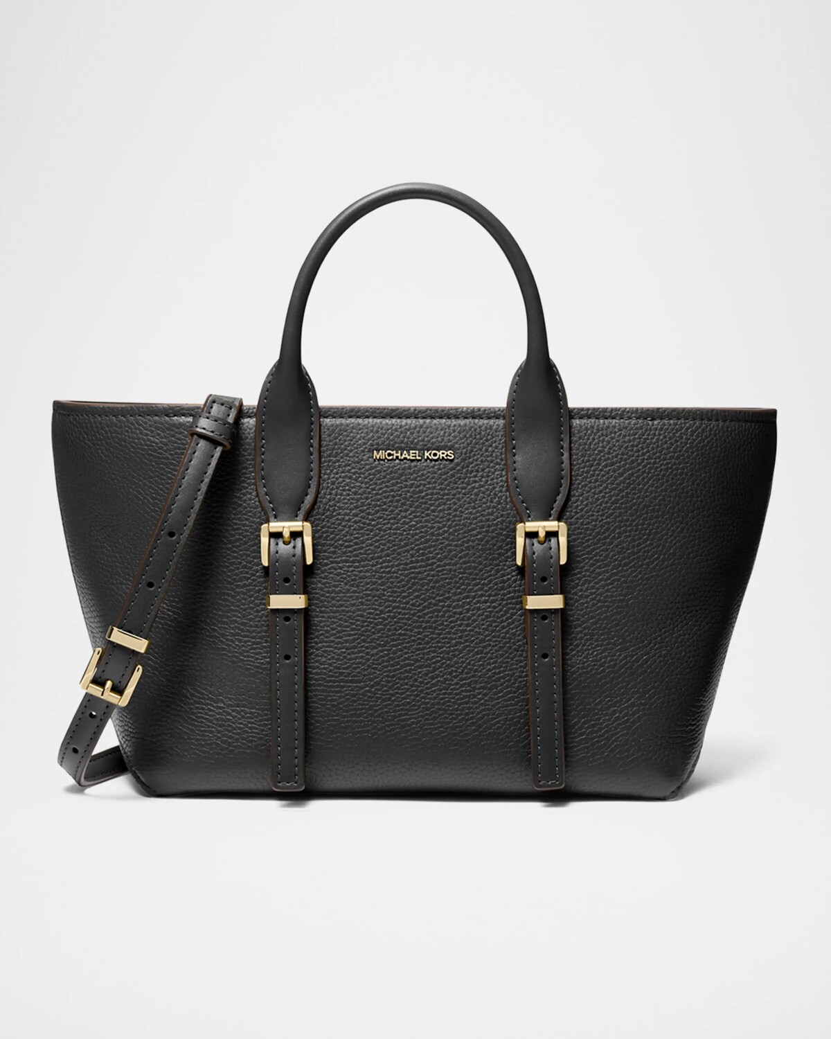 

Маленькая кожаная сумка-саквояж с пряжкой Moore Michael Michael Kors, черный