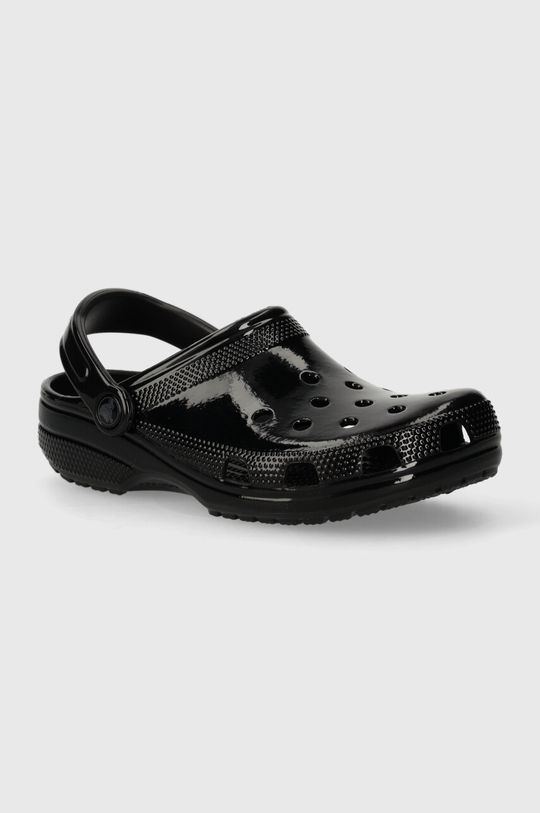 Классические блестящие шлепанцы Clog Crocs, черный