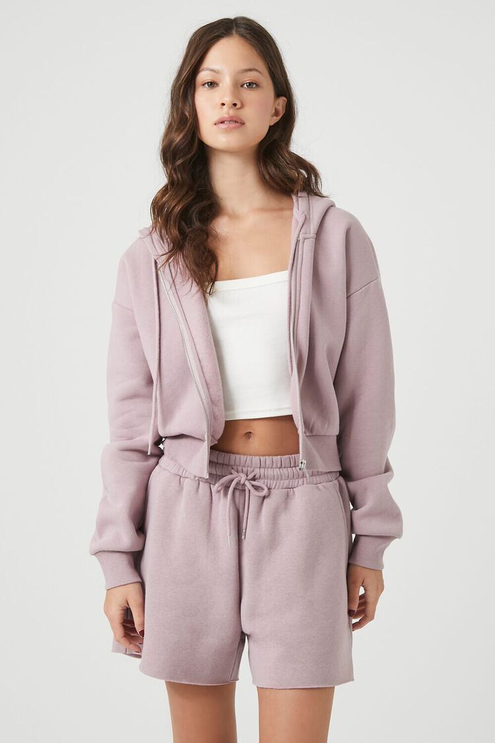 

Флисовые шорты на шнурке Forever 21, фиолетовый