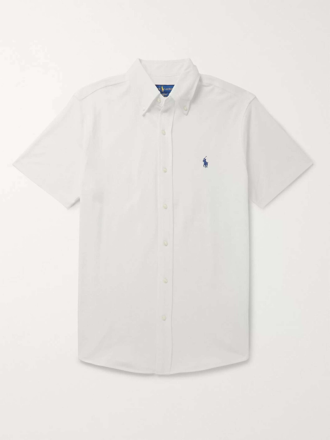 

Рубашка из хлопкового пике с воротником на пуговицах POLO RALPH LAUREN, белый