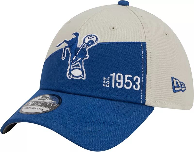 

Мужская кепка New Era Indianapolis Colts 2023 Sideline Historic Blue 39Thirty Stretch Fit