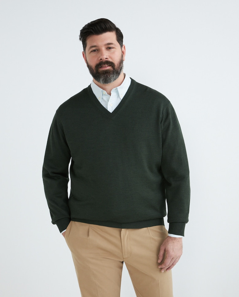 Базовый мужской свитер больших размеров Emidio Tucci, зеленый