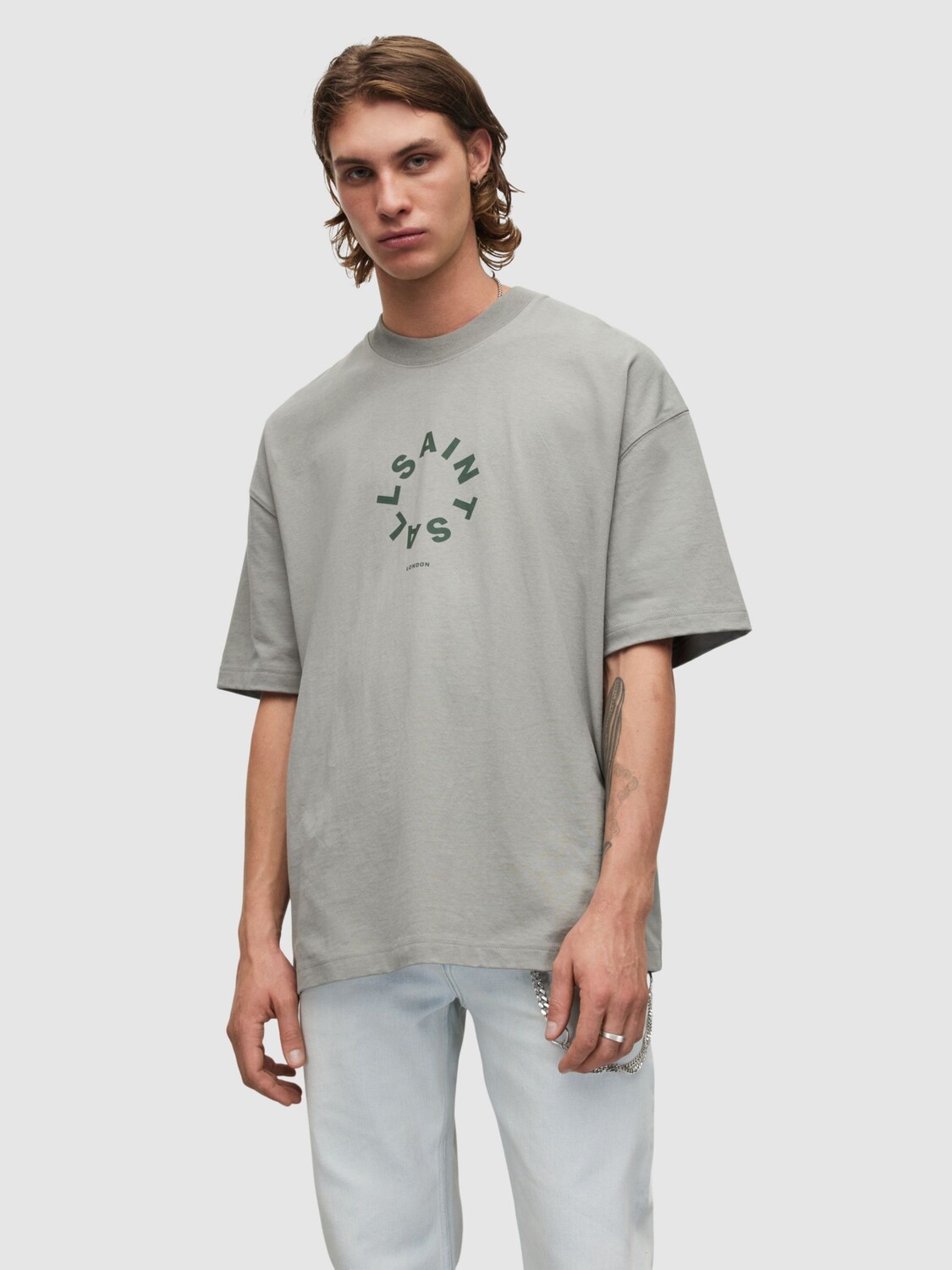 

Футболка AllSaints Tierra с круглым вырезом, зеленый лист