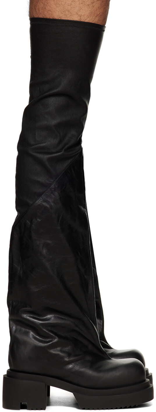 

Черные расклешенные сапоги-богун Rick Owens, Черный