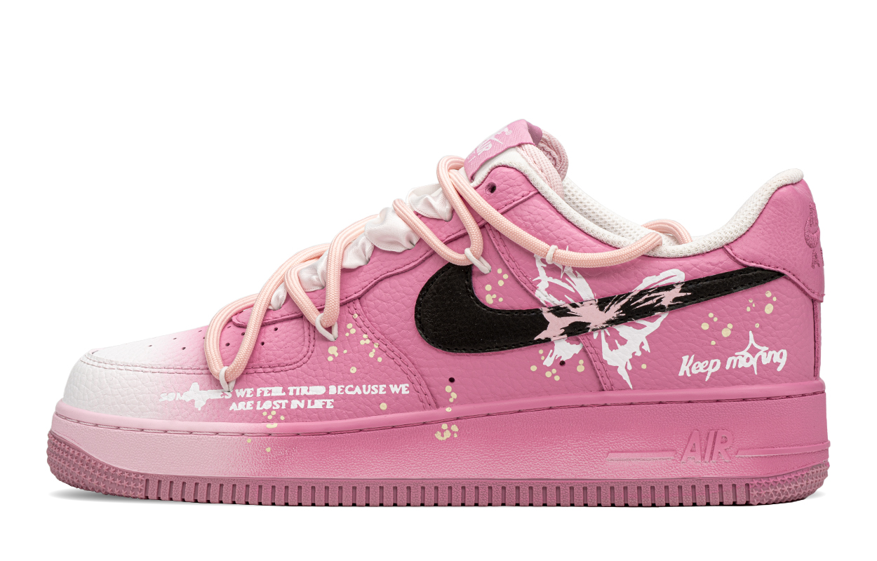 

Кроссовки Nike Air Force 1 Skateboarding Shoes Women's Low-top Black/pink, черный/розовый