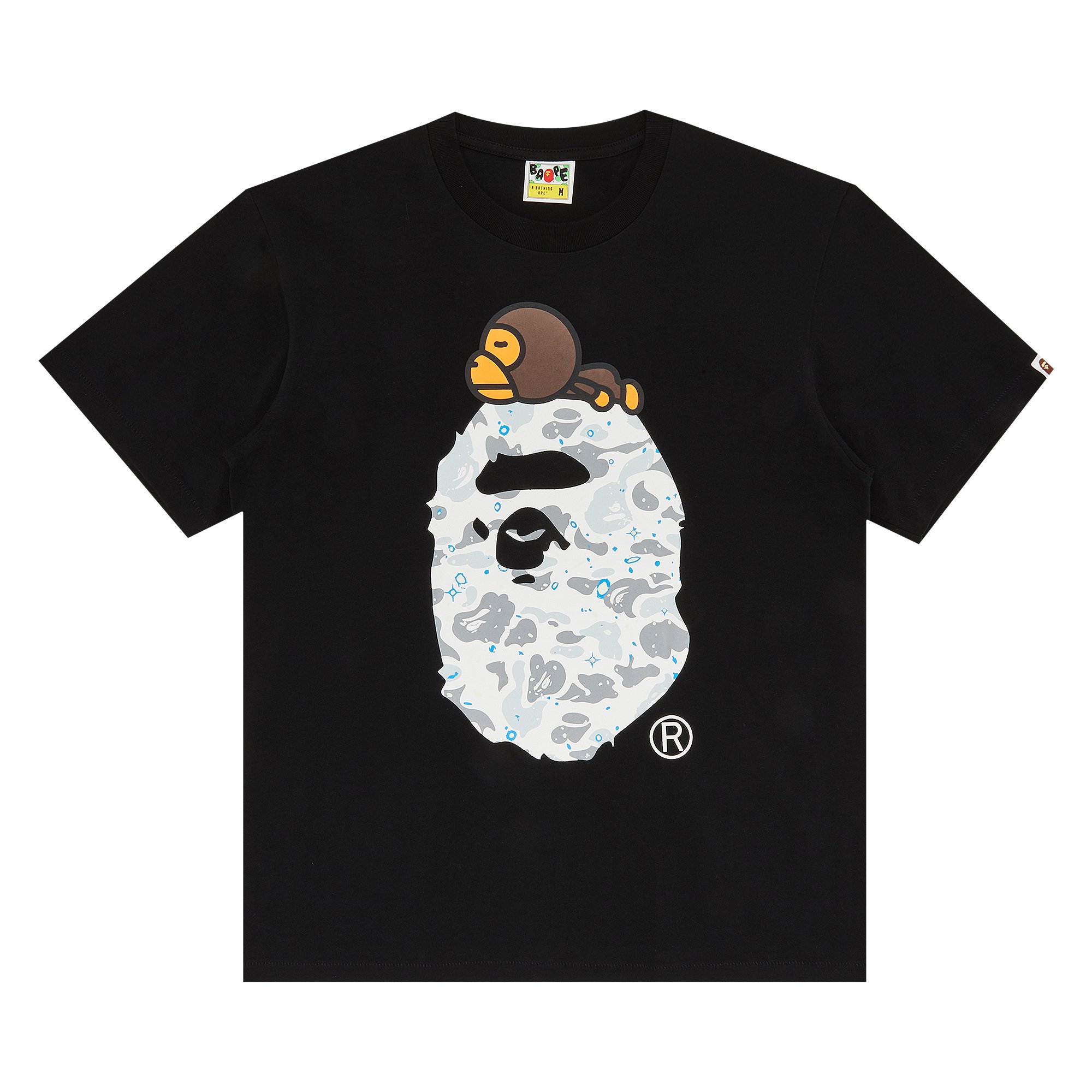 BAPE Milo о черной футболке с головой большой обезьяны футболка baby milo bape x xo the weeknd белая