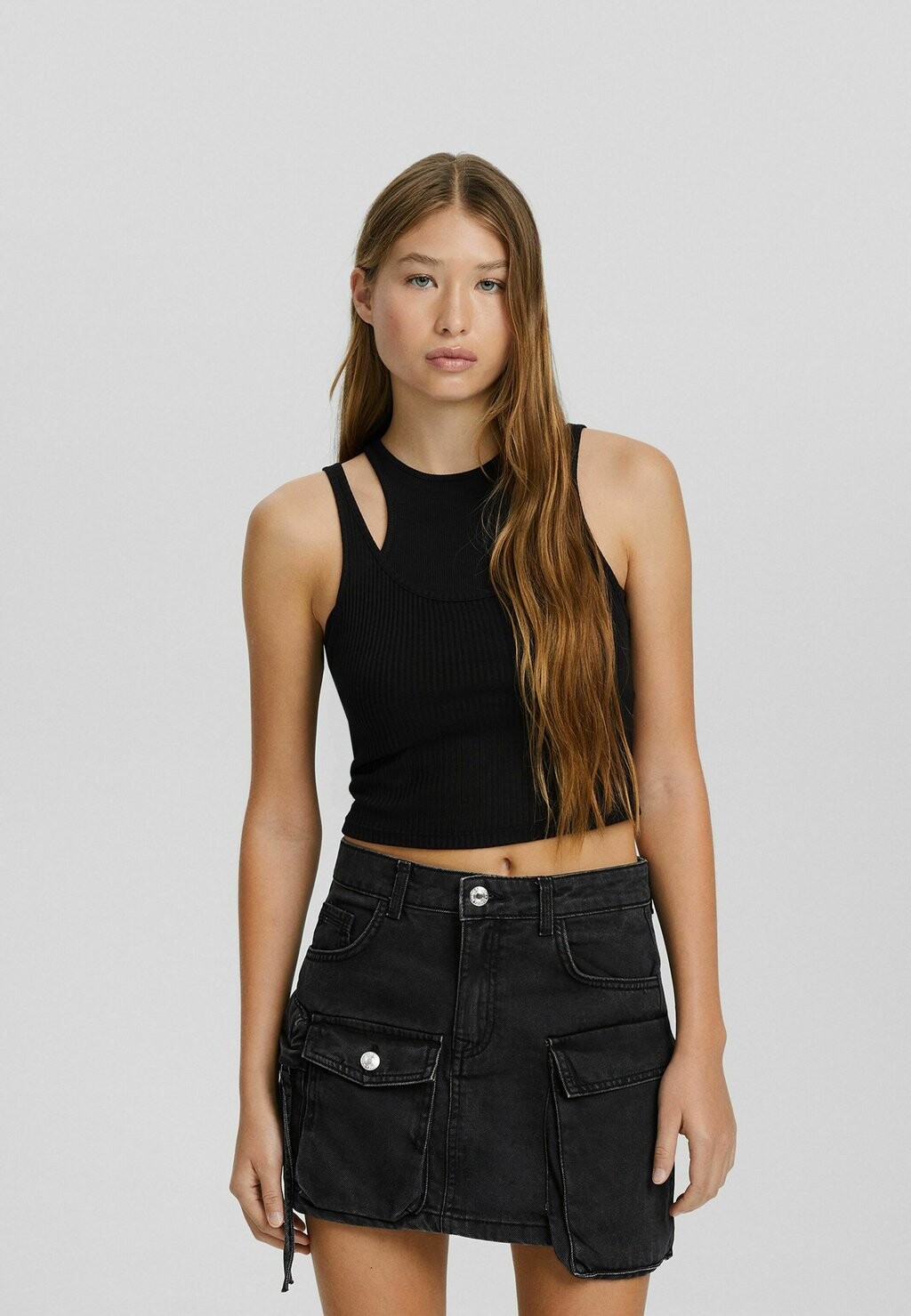 

Мини-юбка Bershka, черный
