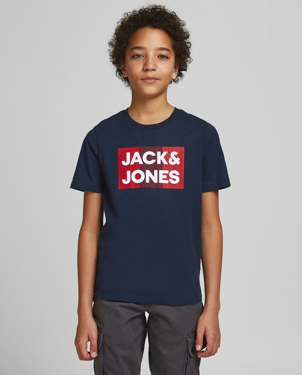 

Футболка для мальчика с рисунком спереди Jack & Jones, темно-синий