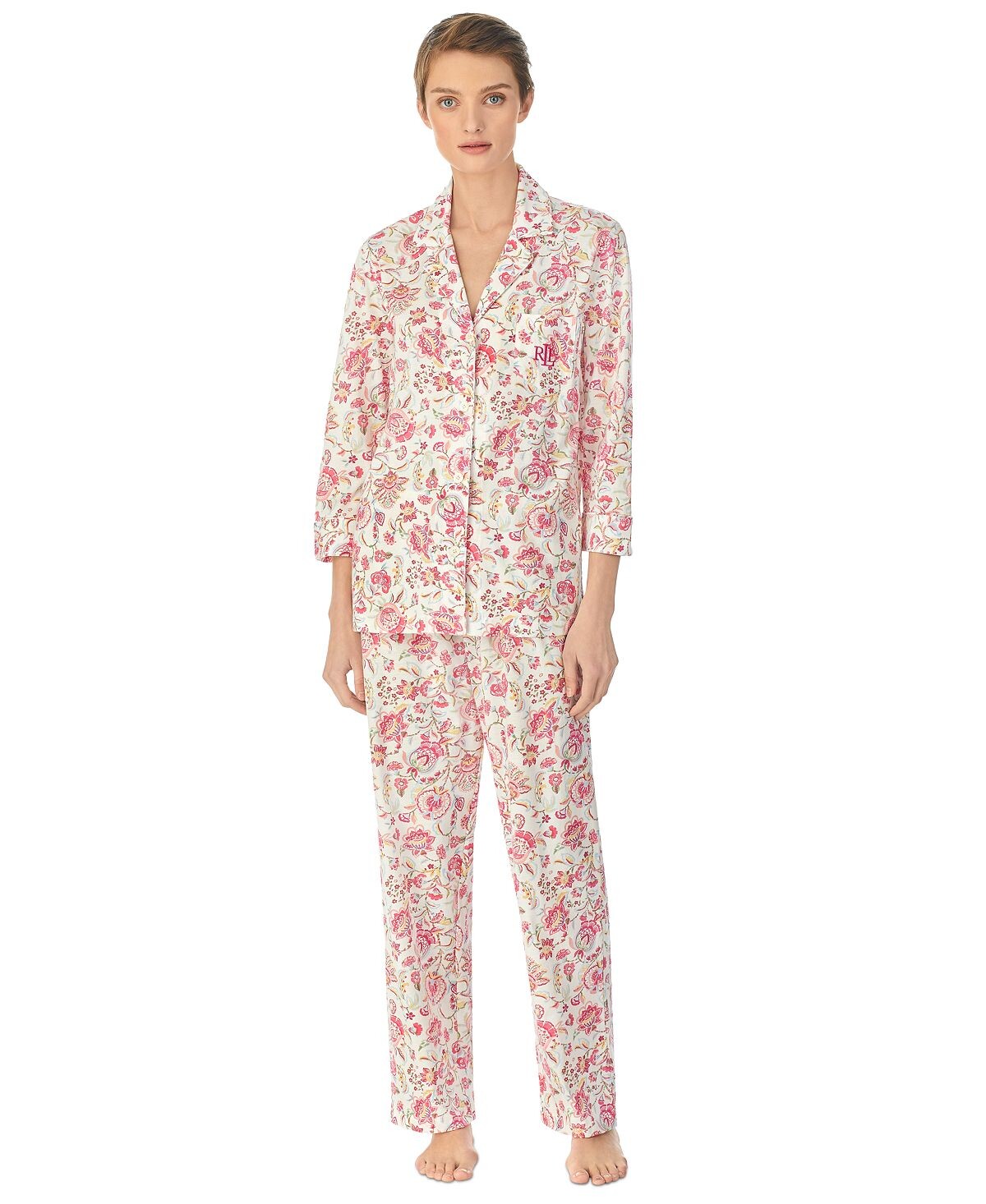 

Женские 2 шт. Пижамный комплект с зубчатым воротником Lauren Ralph Lauren