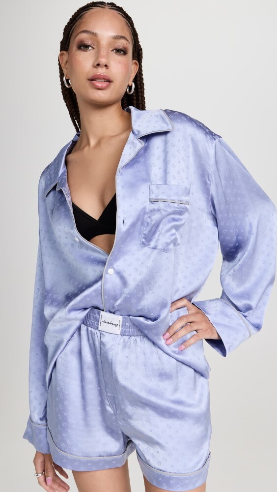 

Рубашка Alexander Wang Pajama Long Sleeve, синий