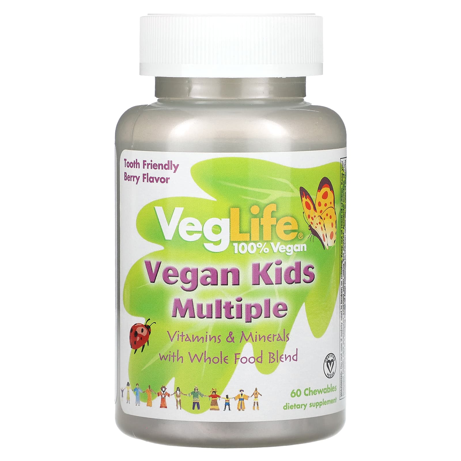 VegLife Мультивитамины для детей растительного происхождения вкус ягод 60 жевательных таблеток solaray focus для детей вкус винограда 60 жевательных таблеток