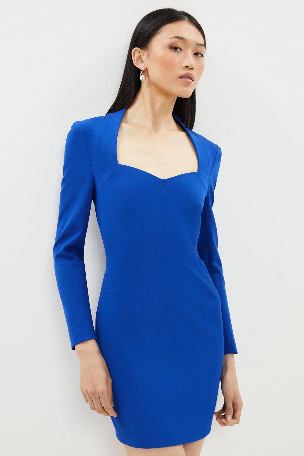 цена Мини-облегающее платье премиум-класса со вставками Coast, синий