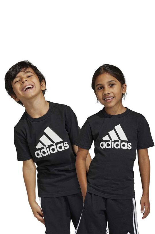 Детская хлопковая футболка LK BL CO. adidas, черный детская хлопковая футболка adidas lk bl co белый