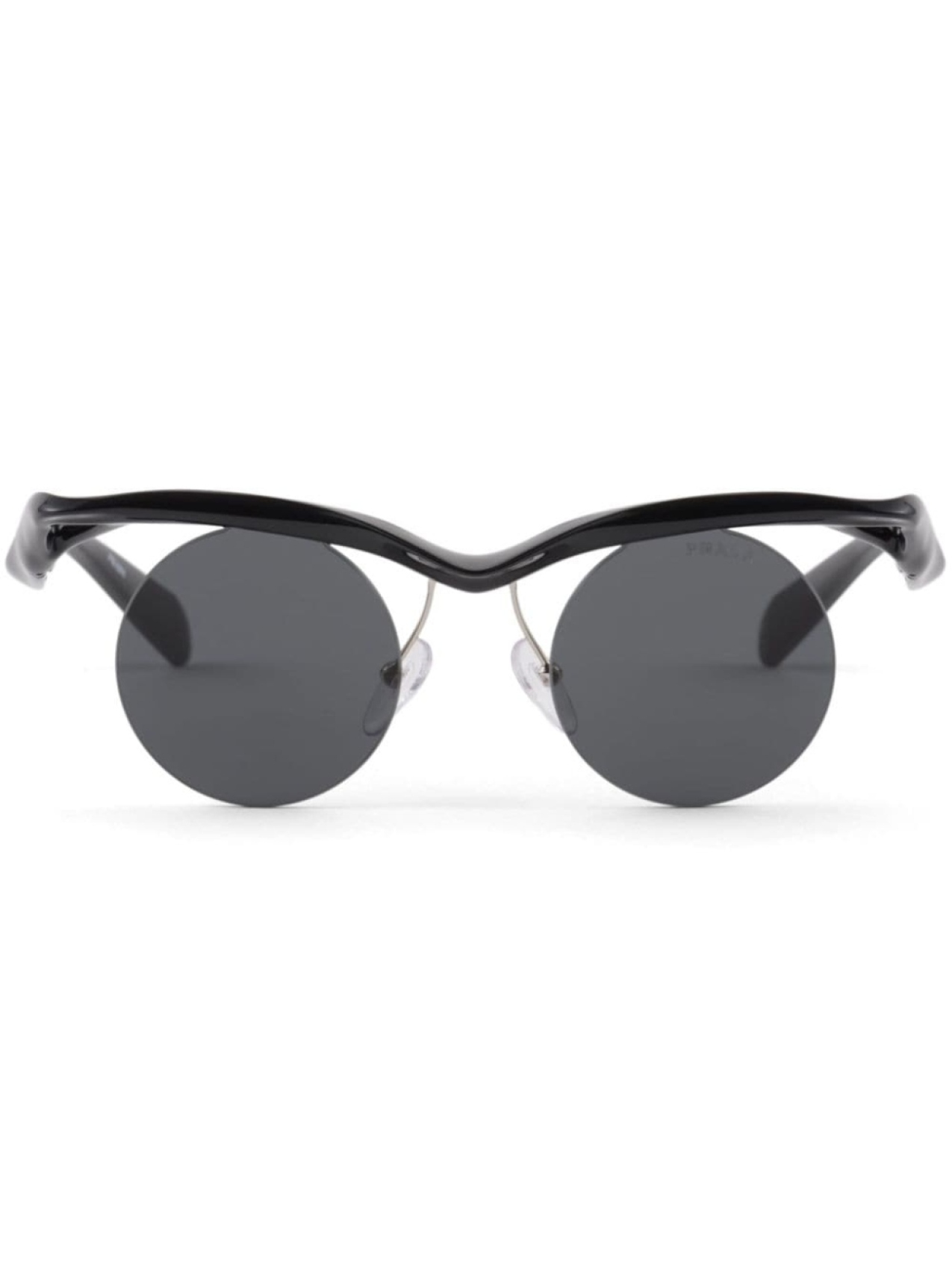 

Prada Eyewear солнцезащитные очки Prada PR A24S в круглой оправе, черный