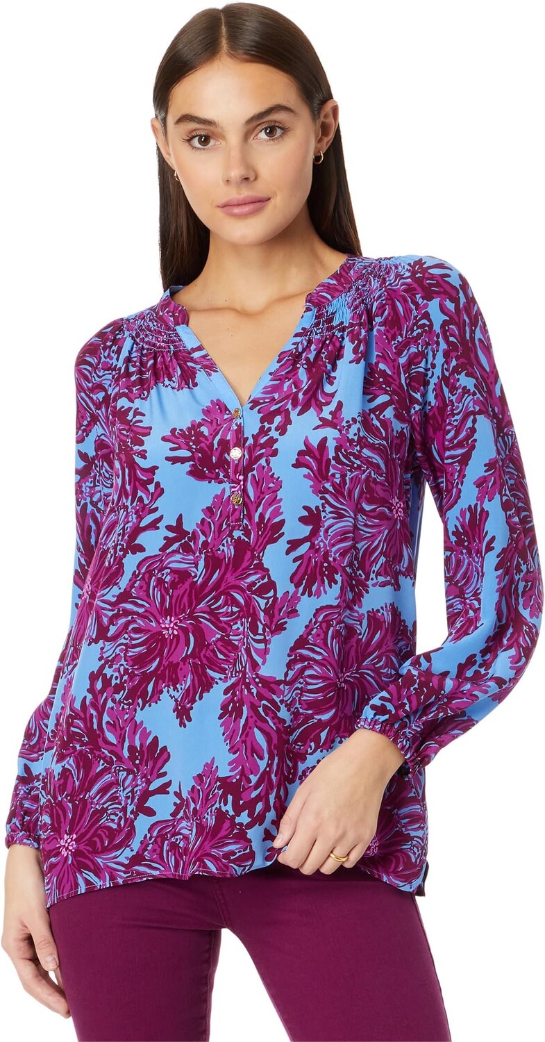 

Эльза Топ Lilly Pulitzer, цвет Abaco Blue Feel Like A Shellebrity