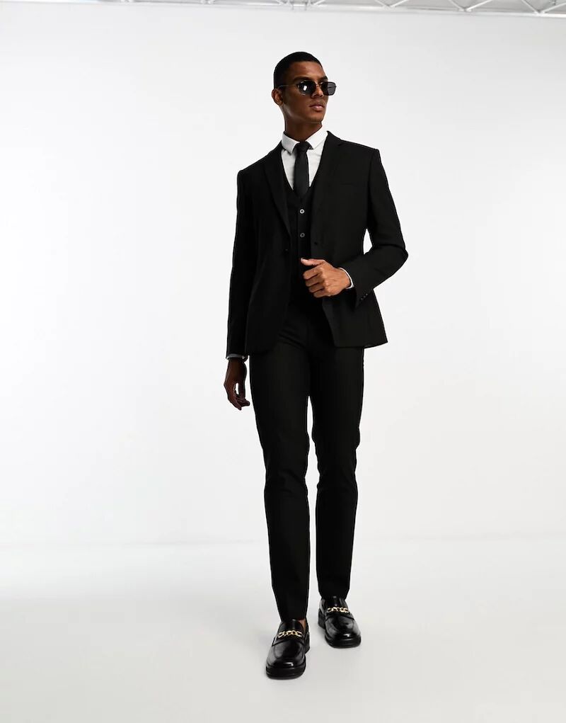 Черные костюмные брюки узкого кроя ASOS элегантные черные льняные брюки узкого кроя asos