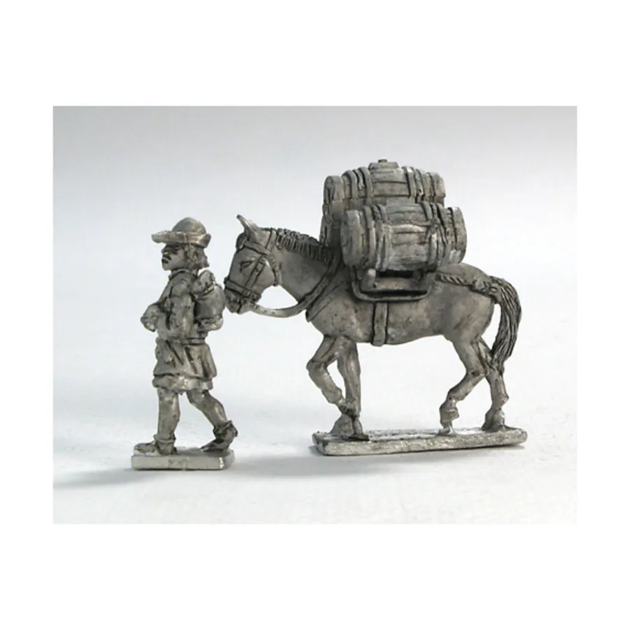

Мул-погонщик с винными бочками, Historical Miniatures - Medieval - Citizens (28mm) (Mirliton SG)