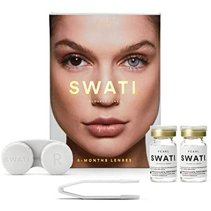 

Контактные линзы SWATI Cosmetics жемчужно-серого цвета 0,0 диоптрий, базовая кривая 8,7 мм, диаметр 14,20 мм